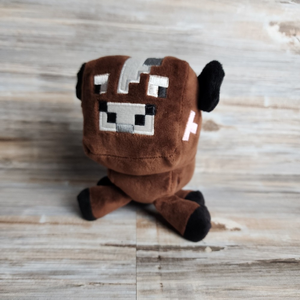 Minecraft Earth Adventure Series Baby Brown Cow Plush Stuffed Animal Toy